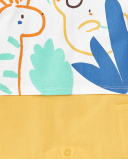 Tutina in maglia bianca gialla da bambino Collezione Animal Life