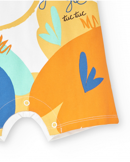 Tutina bianca in maglia da bambino Collezione Animal Life