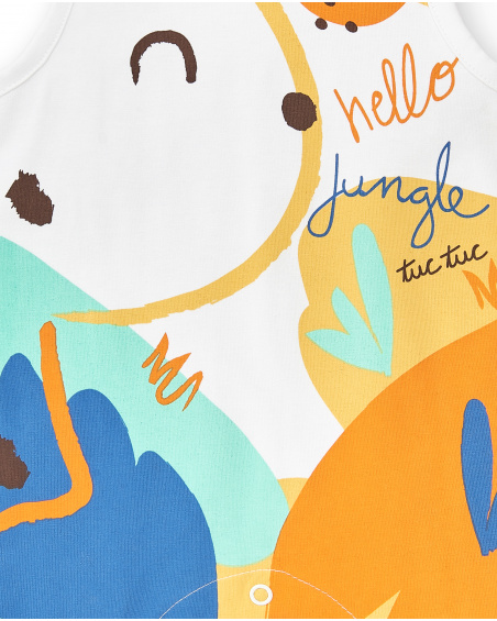 Tutina bianca in maglia da bambino Collezione Animal Life