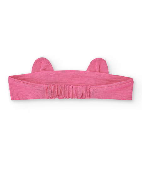 Fascia per capelli rosa in maglia da bambina Collezione Animal