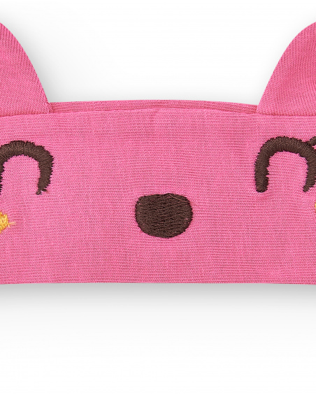 Fascia per capelli rosa in maglia da bambina Collezione Animal