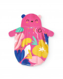 Asciugamano poncho rosa da bambina Collezione Animal Life