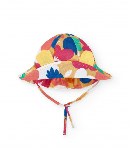 Cappello piatto arancione da bambina Collezione Animal Life
