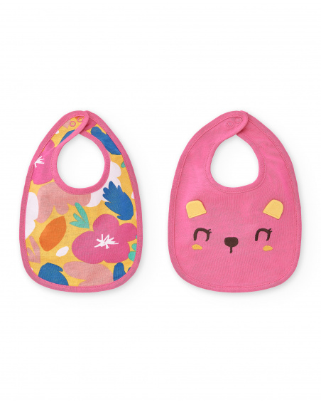 Bavaglino rosa da bambina Collezione Animal Life