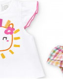 Completo bianco lavorato a maglia piatta da bambina Collezione