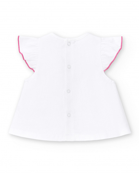 Completo bianco lavorato a maglia piatta da bambina Collezione