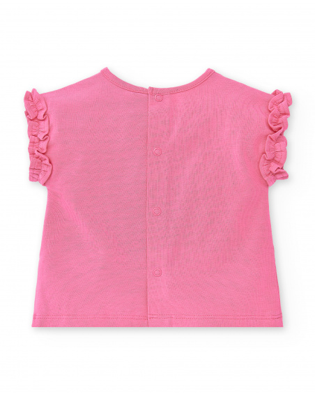 Completo rosa lavorato a maglia da bambina Collezione Animal