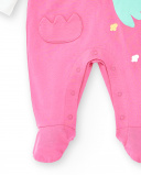 Tutina lavorata a maglia bianca rosa da bambina Collezione