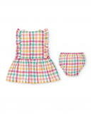 Completo piatto scozzese bianco da bambina Collezione Animal