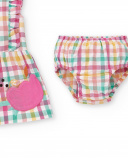 Completo piatto scozzese bianco da bambina Collezione Animal