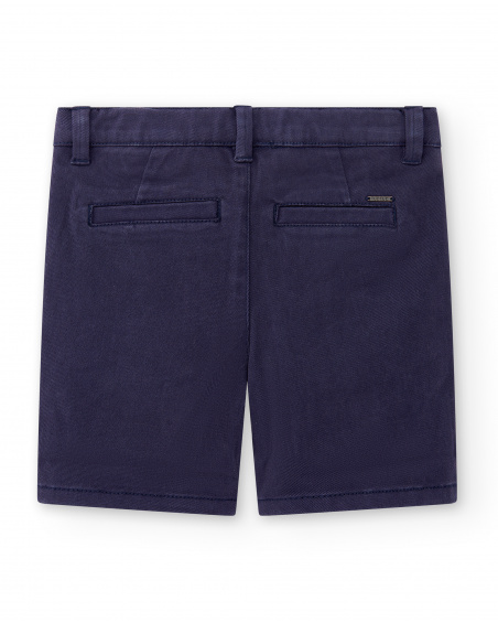 Bermuda da bambino in twill blu scuro Collezione Paradiso