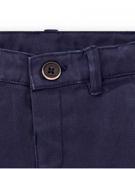 Bermuda da bambino in twill blu scuro Collezione Paradiso