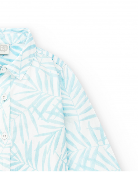 Camicia da bambino in popeline bianco Collezione Paradiso