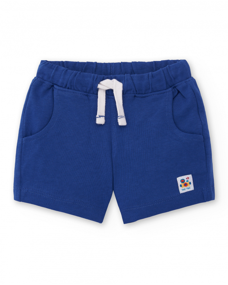 Bermuda da bambino in maglia blu navy Collezione Salty Air
