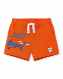 Bermuda da bambino in maglia rossa Collezione Salty Air