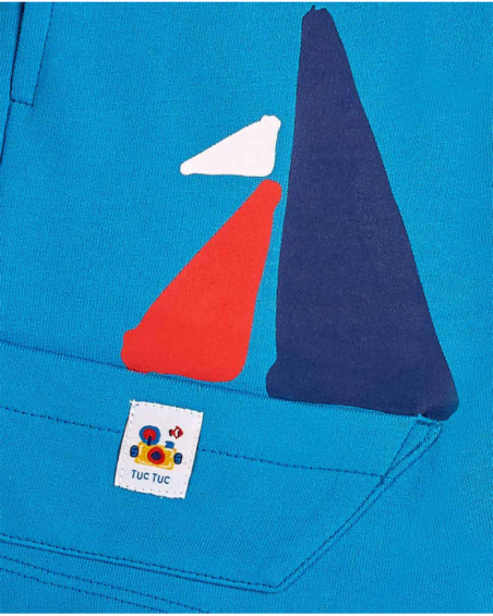 Bermuda da bambino in peluche blu Collezione Salty Air