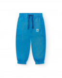 Pantaloni in twill blu da ragazzo Collezione Salty Air