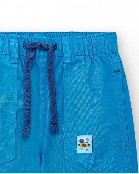 Pantaloni in twill blu da ragazzo Collezione Salty Air