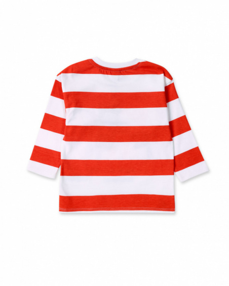 T-shirt da bambino in maglia a righe bianche rosse Collezione