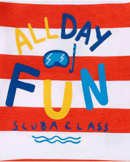 Camiseta punto blanca rojo rayas niño Salty Air