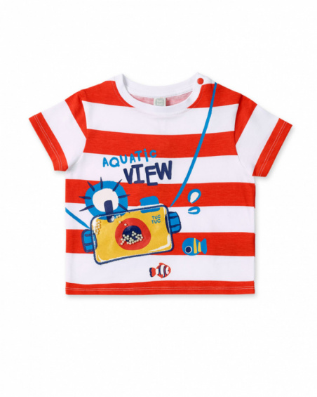 T-shirt in maglia a righe bianche rosse per bambino Collezione