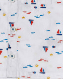 Camicia da bambino in popeline bianco Collezione Salty Air