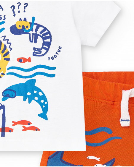 Completo in maglia bianca da bambino Collezione Salty Air