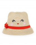 Cappello in rafia beige da bambina Collezione Salty Air