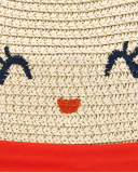 Cappello in rafia beige da bambina Collezione Salty Air