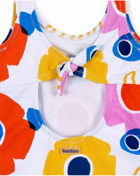 Costume da bagno bianco da bambina Collezione Salty Air