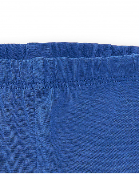 Leggings da ciclismo blu in maglia da bambina Collezione Salty