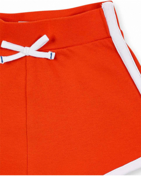 Pantaloncini rossi in maglia da bambina Collezione Salty Air