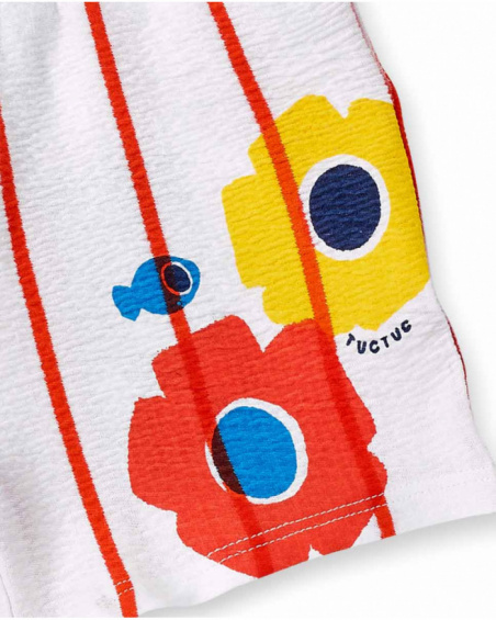 Shorts da bambina in maglia a righe bianche Collezione Salty Air