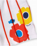 Shorts da bambina in maglia a righe bianche Collezione Salty Air