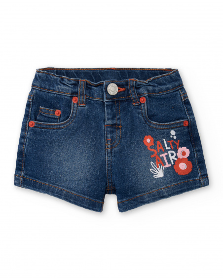 Shorts in denim blu da bambina Collezione Salty Air