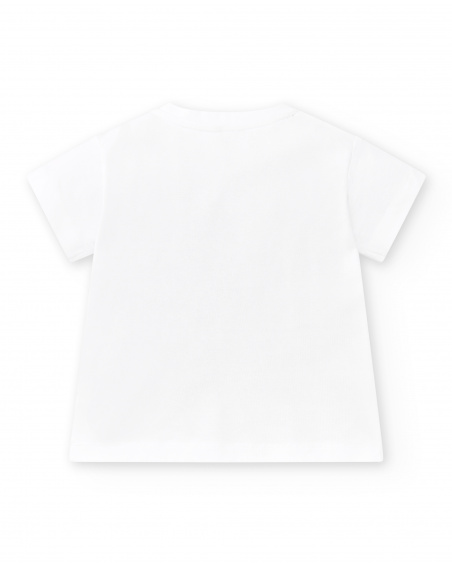 T-shirt bianca in maglia da bambina Collezione Salty Air
