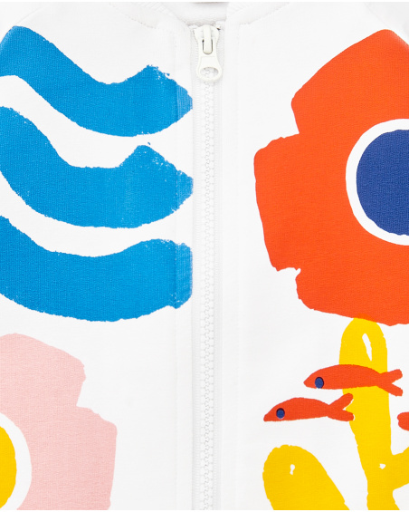 Giubbotto bianco in peluche da bambina Collezione Salty Air