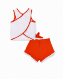 Completo in maglia bianco rosso da bambina Collezione Salty Air