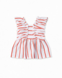 Abito da bambina in maglia a righe bianche Collezione Salty Air
