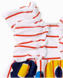 Abito da bambina in maglia a righe bianche Collezione Salty Air