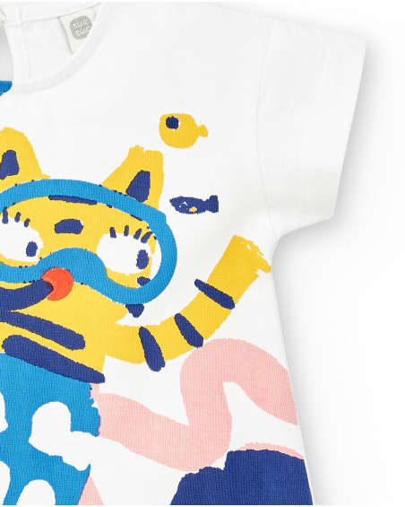 Abito bianco in maglia da bambina Collezione Salty Air