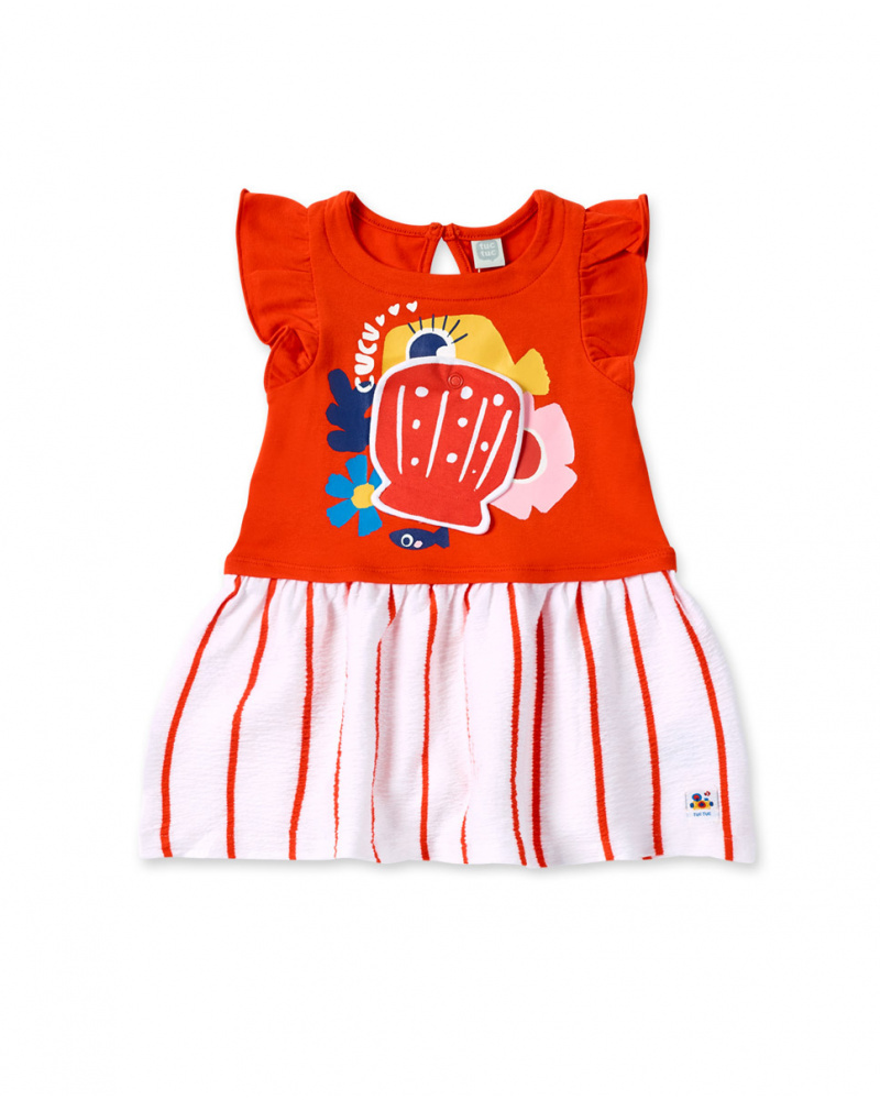 Abito rosso in maglia da bambina Collezione Salty Air