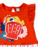 Abito rosso in maglia da bambina Collezione Salty Air