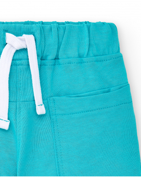 Bermuda da bambino in maglia blu turchese Collezione Laguna