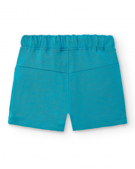 Bermuda da bambino in maglia blu Collezione Laguna Beach
