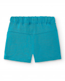 Bermuda da bambino in maglia blu Collezione Laguna Beach