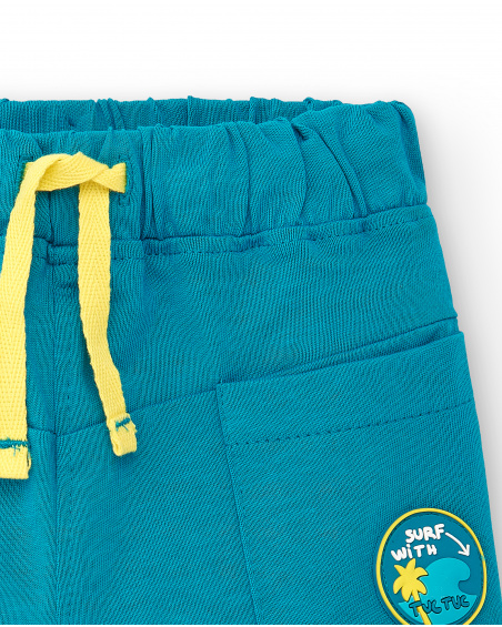 Bermuda da bambino in maglia blu Collezione Laguna Beach