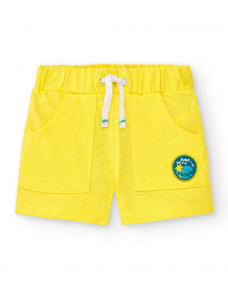 Bermuda da bambino in maglia gialla Collezione Laguna Beach