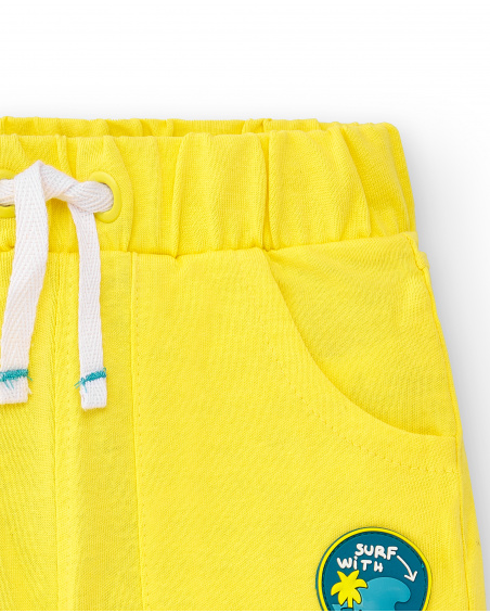 Bermuda da bambino in maglia gialla Collezione Laguna Beach