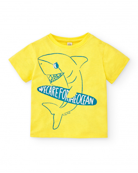 T-shirt gialla in maglia da bambino Collezione Laguna Beach